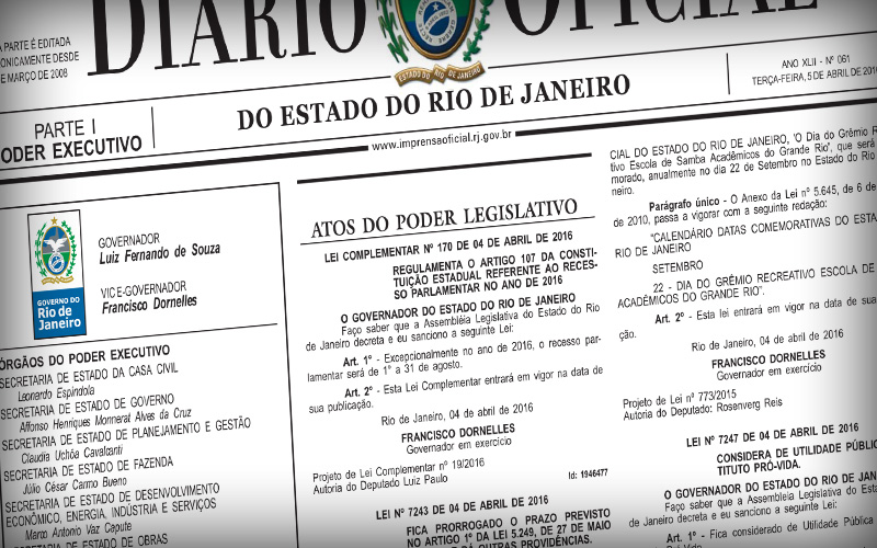 Leia mais sobre o artigo Lei Complementar N° 170 de 4 de abril de 2016