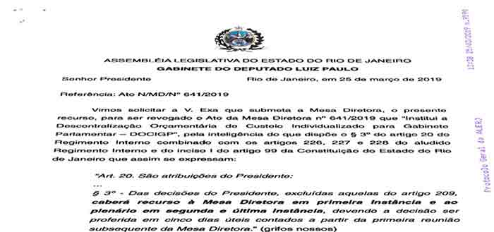 Leia mais sobre o artigo Deputados entram com recurso para revogar ato da Mesa Diretora