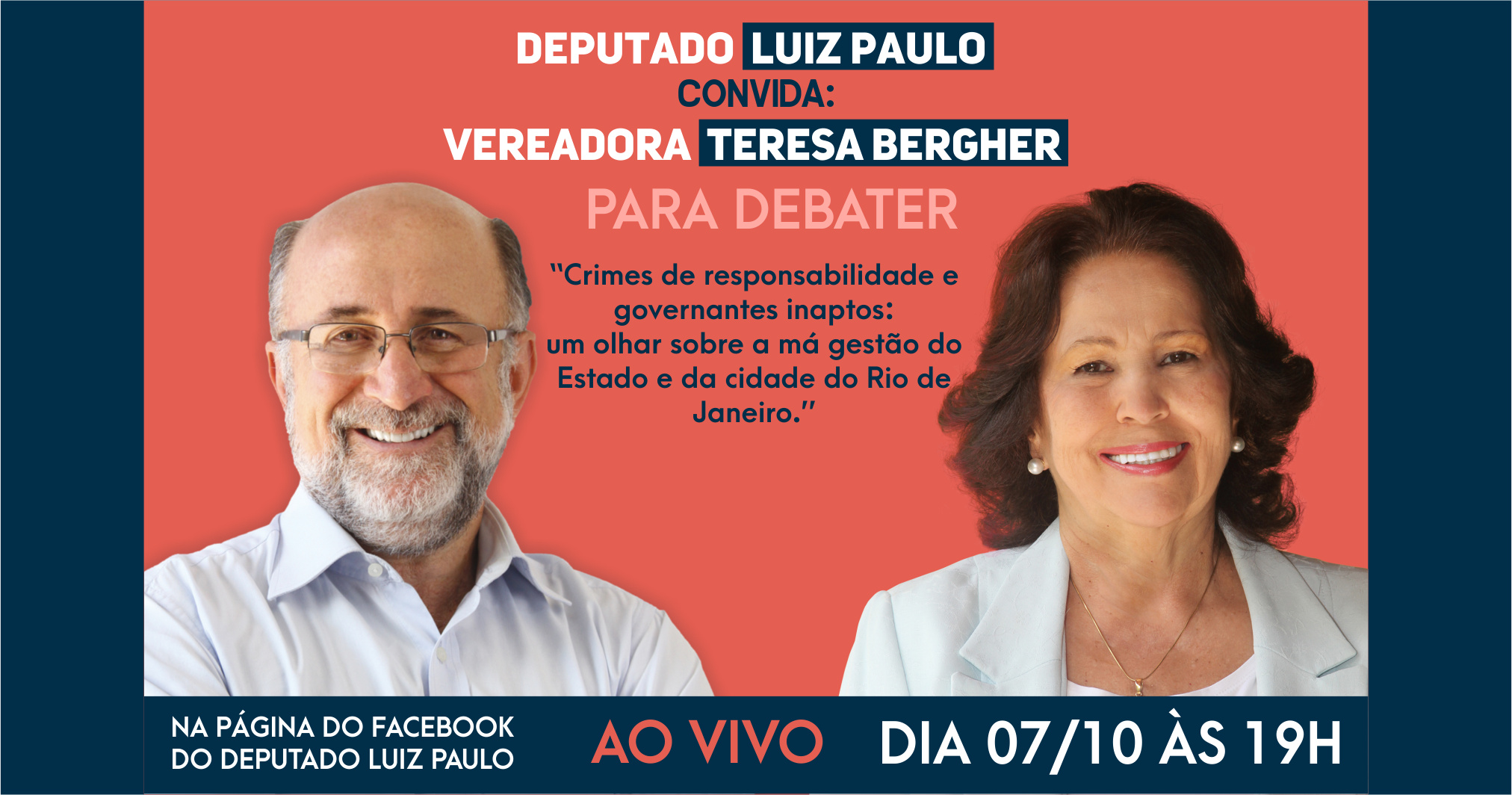 Leia mais sobre o artigo Luiz Paulo e Teresa Bergher debatem, nesta quarta(07/10), sobre a crise da gestão pública.